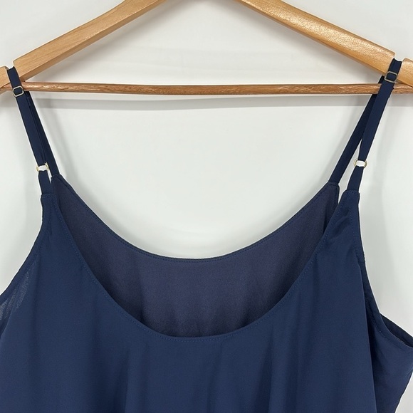 Show Me Your Mumu Caitlin Ruffle Maxi Dress Navy Blue Women’s Size Large - Picture 9 of 12